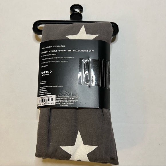 TORRID GRAY WITH WHITE ✨STARS✨CROPPED LEGGINGS size 0 NWT - Picture 4 of 5